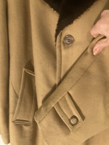 Vintage 70s 80s Cresco Dress Coat Men’s 44 Faux Fur Lined Camel Brown - Picture 4 of 8