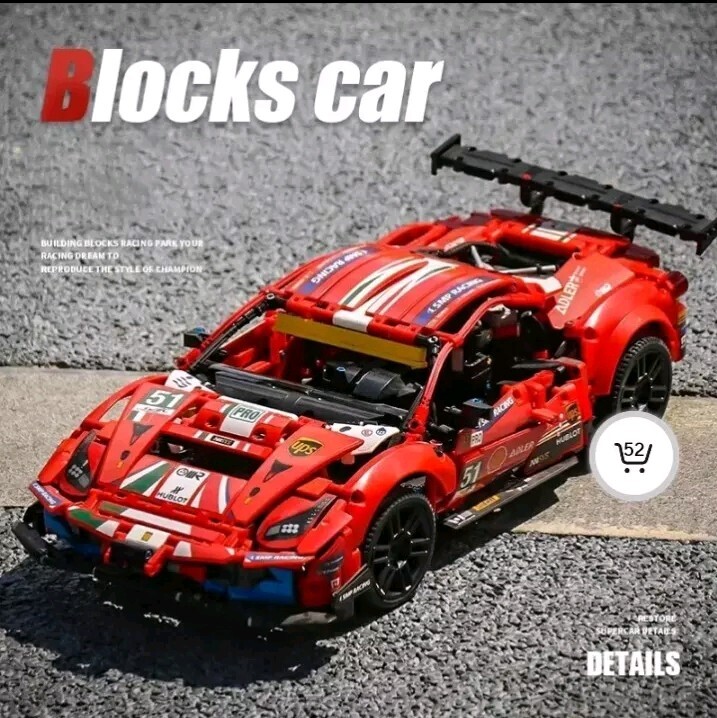 Ferrari Lemans Car Block Model Collectibles Boy Christmas Birthday Gift Present