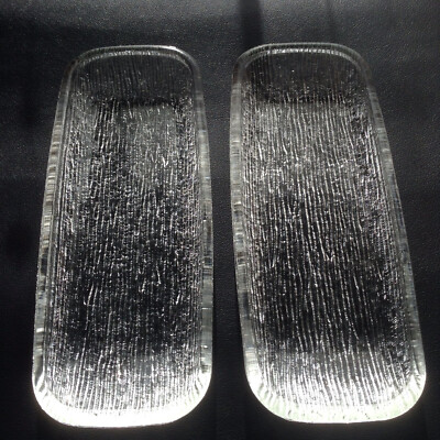 4 Vintage 70er Toyo Sasaki Regen Glas Boote / Geschirr - Maiskolben, Melone, Banane Split