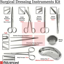 Surgical Dressing Operating First Aid Nursing Surgical Scissors Tweezers Tray CE