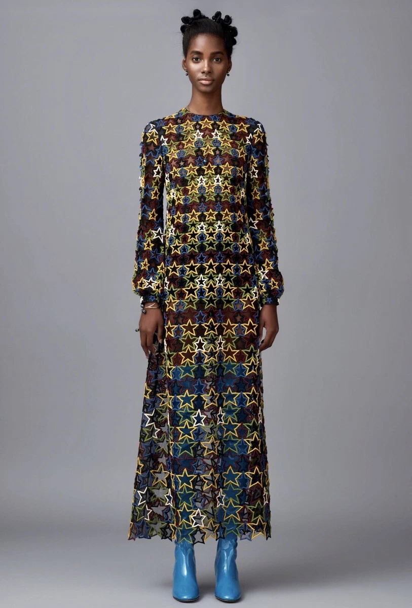 Kirken spørge udtrykkeligt VALENTINO Pre Fall 2016 Beaded Stars Tulle Long Sleeve Dress Gown | eBay