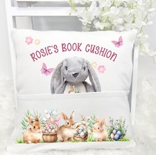 Personalised Easter Book Pocket Cushion, Keepsake Easter Gift