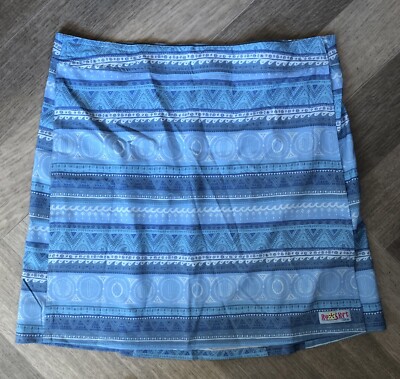 Rip Skirt Hawaii Women s Large Wrap Around Skirt Blue Printed Hook & Loop