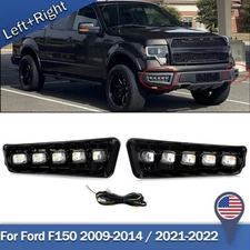 2x LED DRL Raptor Style Fog Light W/ Turn Signal For Ford F-150 F150 09-14/21-23