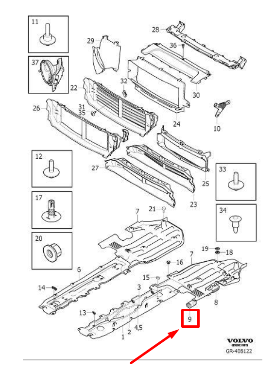 Volvo S60 Mk3 Air Guides Cover 31383816 Genuine for sale online | eBay 