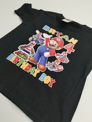 Super Mario, Mario Kart Custom T-shirt PERSONALIZED Birthday Shirt - Picture 2 of 2