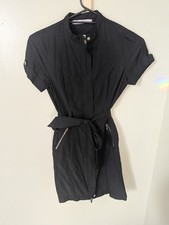 Carolina Wiliamson black mini dress, size small, metal zipper pockets