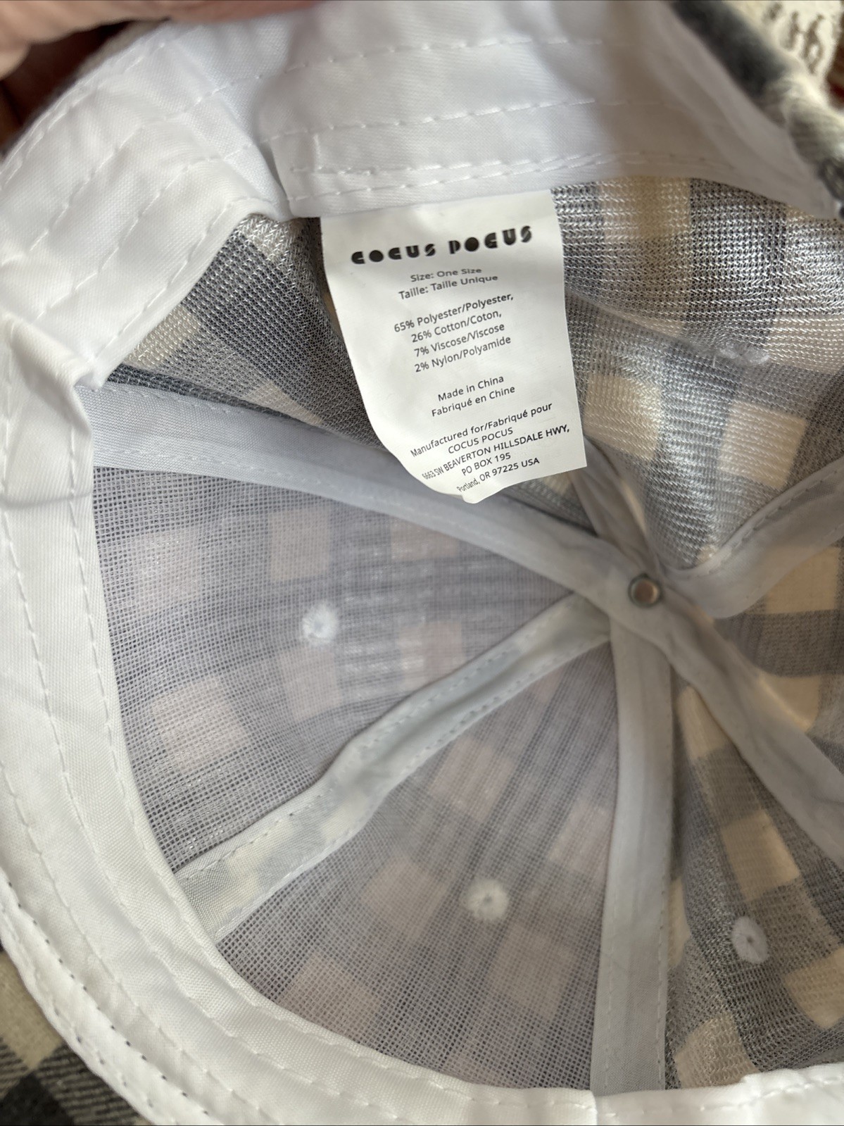 Cocus Pocus Adjustable Gray Plaid Baseball Cap - image 12