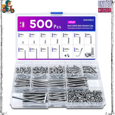 M3 Nuts and Bolts Set, 500 Pcs Hex Socket Head Cap Screws Bolts Set, Stainless