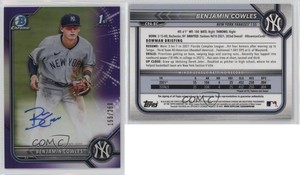 2022 Bowman Chrome Prospect Purple Refractor /250 Benjamin Cowles #CPA-BC Auto