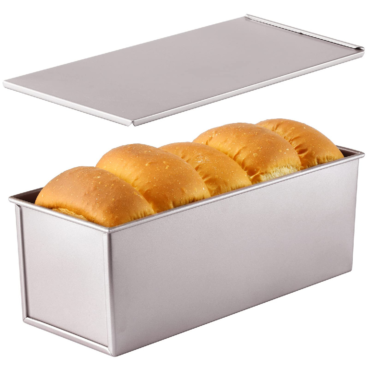 Chefmade Commercial Pullman Loaf Pan Lid 2.2Lb Dough Capacity Non-Stick