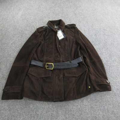Fairfax & Favor Frances Jacket Womens 10 Chocolate Suede Belted Epaulette Field