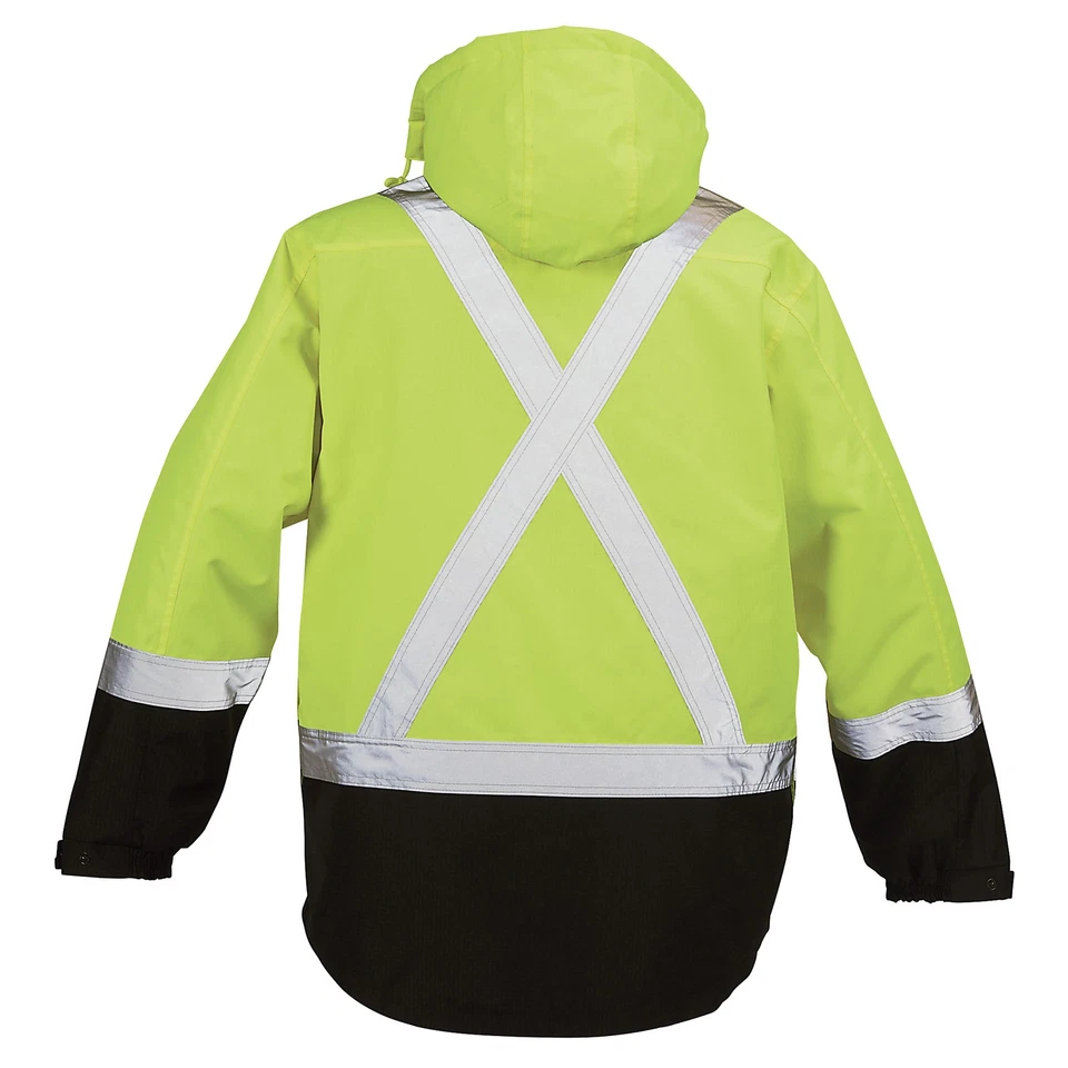 Gravel Gear Men's Class 3 High Visibility 4-in-1 Parka, Lime/Black, 2XL - Image 3 of 4