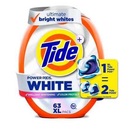 Tide Power PODS White Laundry Detergent Pacs,Brilliant Whitening + Color Protect