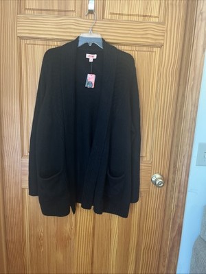 EVRI Black Cardigan Sweater Plus Size 2X Long Sleeve NWT