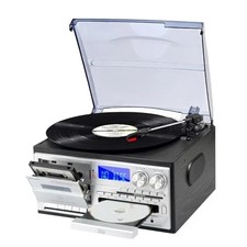 MUSITREND 9 in 1 Record Player with External Speakers Black-T408 I4 