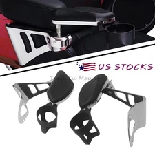 Adjustable Rear Passenger Arm Rests w/ Drink Holder For Harley Touring Tri Glide