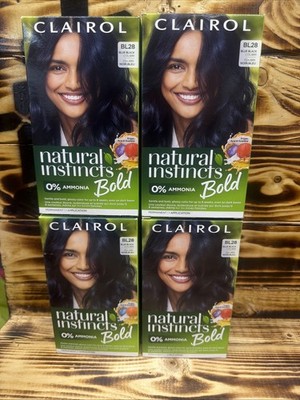 Clairol -Natural Instincts Bold Permanent Hair Color #BL28 Blue Black.  Lot of 4