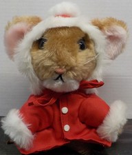 Merry Mouse 1981 Tag Priscilla Hillman Vintage Dakin Christmas Plush 7" Toy
