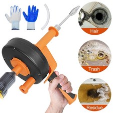 Drain Unblocker Tool Hair Remover Sink Snake Drain Auger Pipe Plumber Clean 7.6M
