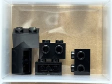 LEGO Parts - Black Brick, Modified 1 x 2 with Studs on 1 Side - No 11211 - QTY 5