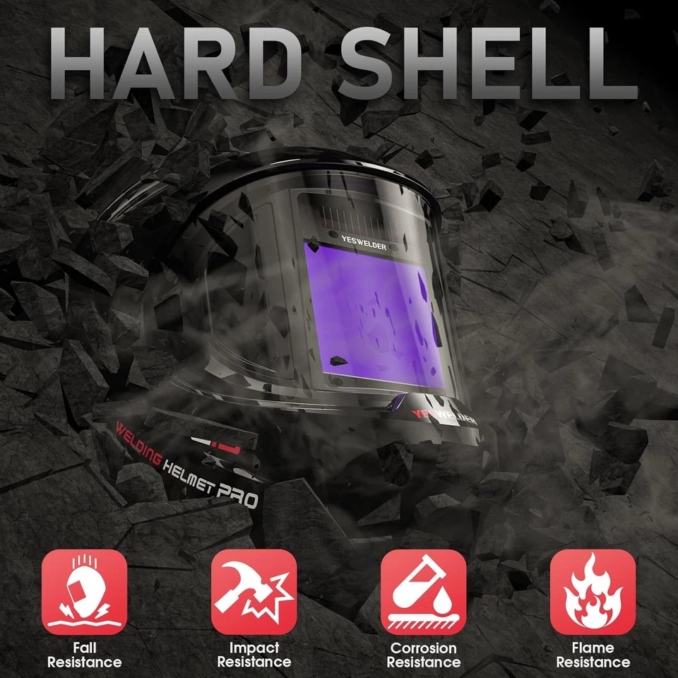 Шлем сварочный с автозатемнением YESWELDER True Color 4/5-13 для вольфрамового электрода в инертном газе с перчатками - Изображение 3 из 4