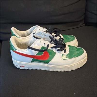 Nike Air Force 1 Low Top Sneakers White Green Red Leather Mexico World Cup 