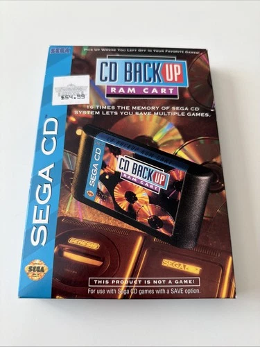 SEGA CD RAM CART Backup - In Box with Manual - TESTED