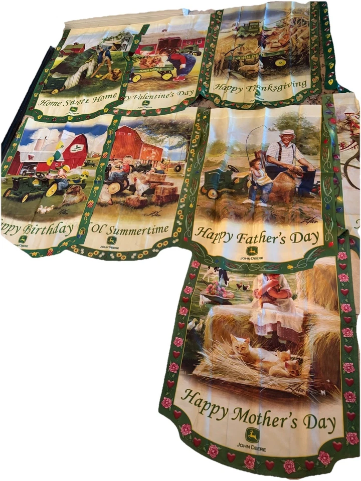 LOT OF 15 John Deere Flags Banners Christmas Halloween Valentines Easter 42 x 28 - Image 2 of 4