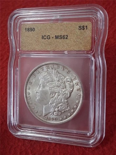 1890 Morgan S$1 Silver Dollar  ICG MS 62                              #MF-1119