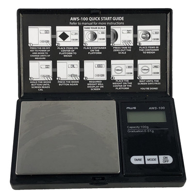 AMS American Weigh Scales AWS-100 Digital Pocket Scale Flip Open Stainless Steel