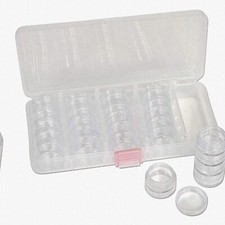 Clear Plastic Bead Organizer with 25 Jars and 5 Screws