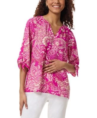 Jones New York Petite Printed V-Neck 91308820179 XL PETITE RT $69.5