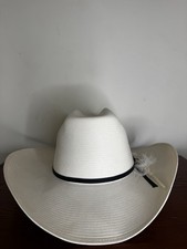 Stetson 8X Western Cowboy Hat Shantung Panama StrawNever Worn SZ 62/ 7 3/4 White