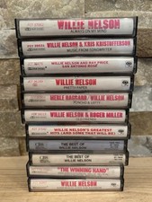 Vintage Cassette Tape Lot Of 11 Willie Nelson Cassette Tapes With Cases