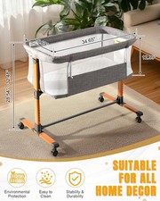 Baby Bassinet, Rocking Bassinet for Baby, Baby Bassinets Bedside Sleeper, Adjust