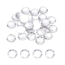 25 x Flat Back Round Acrylic Rhinestones,30mm White Flatback Crystal