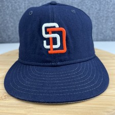 Vintage 1988-1990 San Diego Padres Hat Cap Size 7 1/8 New Era Blue Diamond Wool