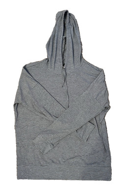 Sketchers Women's Size: Large - Light Blue Grey Striped Hoodie Sweatshirt
