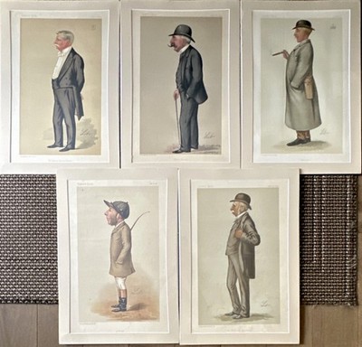 Vanity Fair Lib Signed Print Set of 5 Portrait Illustration Art Men 1886-90 Art