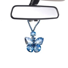 Crystal Butterfly Car Hanging Ornament, Sun Catcher Lucky Dark Blue butterfly