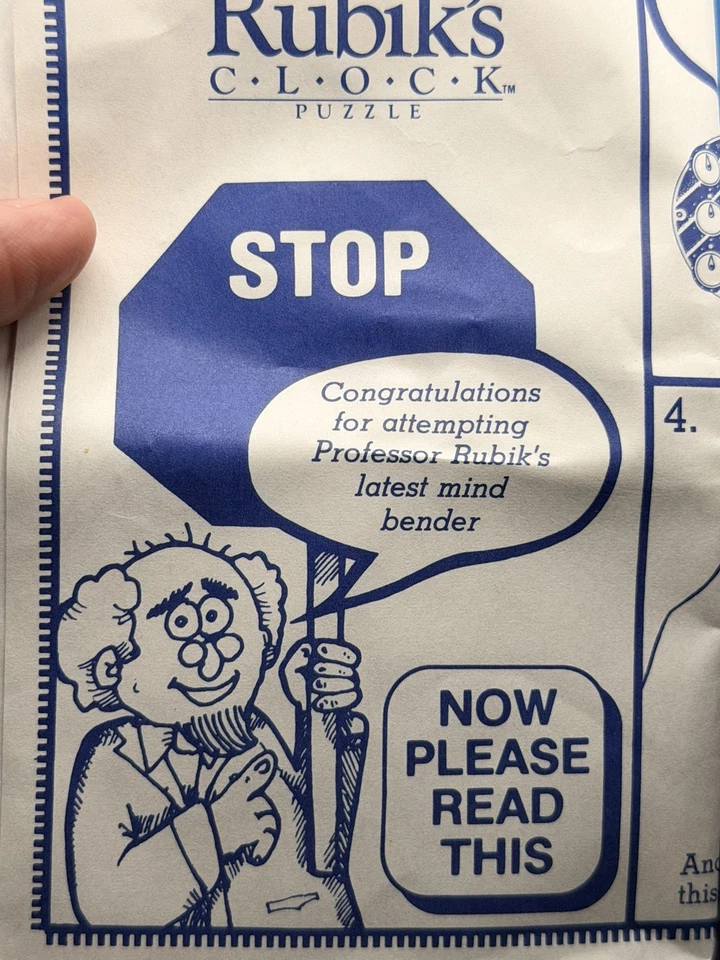 VTG Rubiks Clock Puzzle Matchbox 1988 Brain Teaser Retro Rubiks Cube Toy In Box - Image 3 of 4