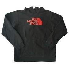 The North Face Kids Black Hoodie Red Logo - Size BOYS XL
