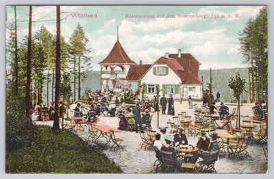 Wildbad Sommerberg Restaurant Germany Vintage Postcard Gebr. Metz