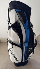 Taylormade Golf Cart Bag 14-Way Divider White/Blue/Black With Rain Cover