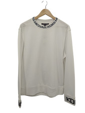 Michael Kors Logo Trim Cotton Blend Sweatshirt Crew White L