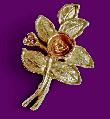 1971 Avon Serena Collection Rose Brooch Gold Tone Flower Pin Collector Pc