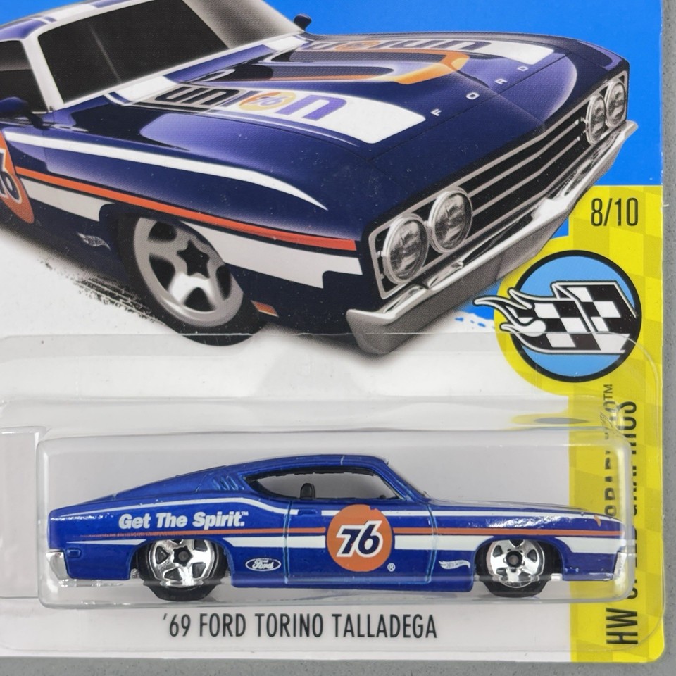 Hot Wheels '69 Ford Torino Talladega Blue Union 76 Livery HW Speed ...