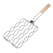 Faltbare Eisenzange mit Kiefernholzgriff für Mais Hot Dogs Grillen