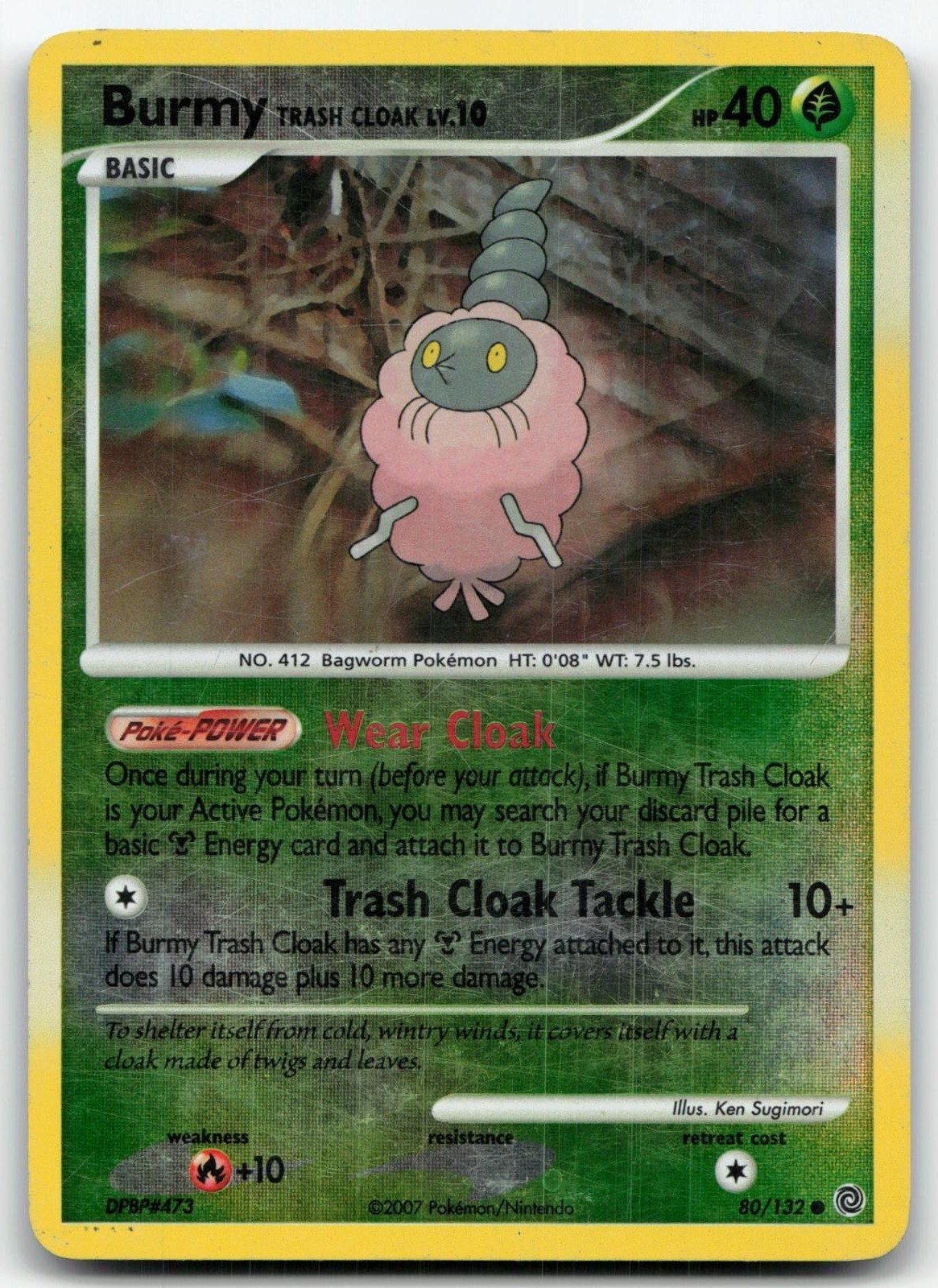 Burmy Trash Cloak 80/132 Common Secret Wonders Pokemon Reverse Holo MP